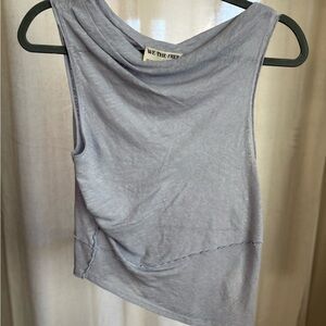 We The Free Asymmetrical Gray Sleeveless Tank Top